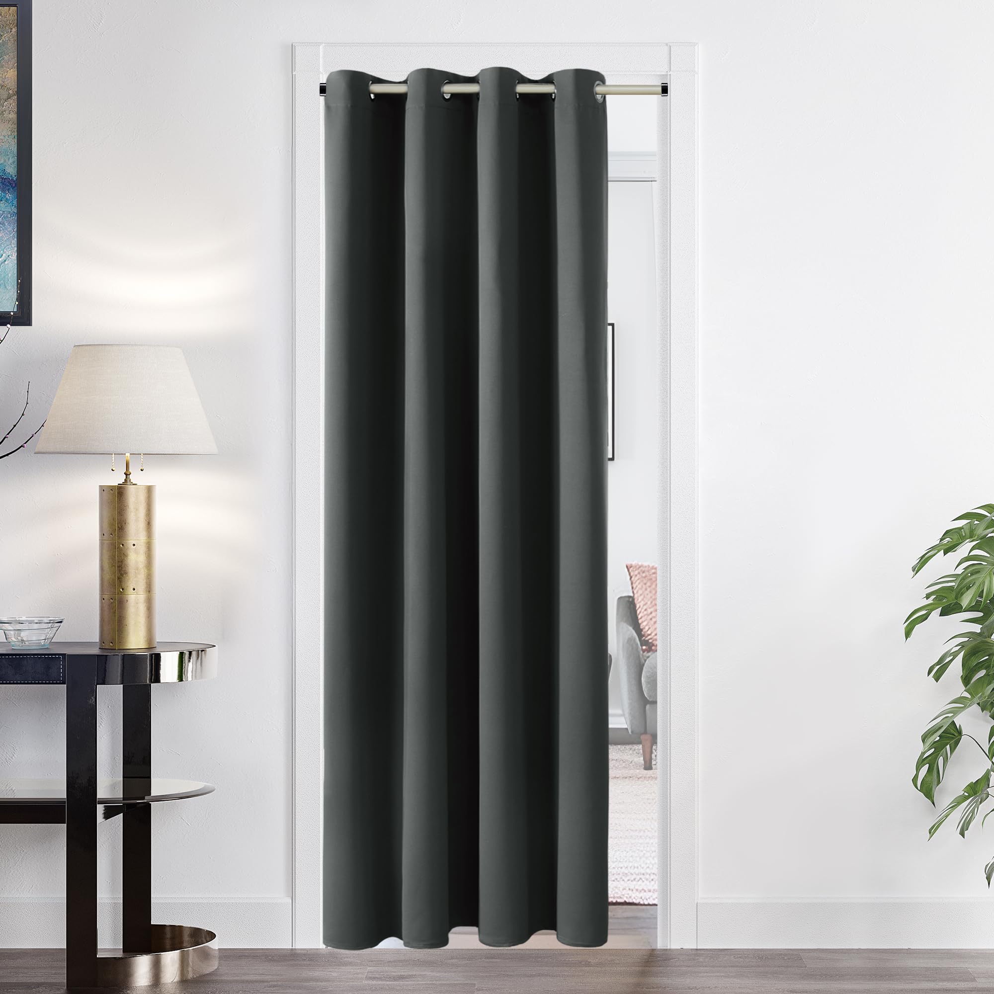 Deconovo Tenda Oscurante da Interno, Termica Isolante, Anti-Rumore, con Anelli, Ideale per Camera da Letto e Soggiorno, 140x240 CM, Grigio Scuro 1 Pezzo