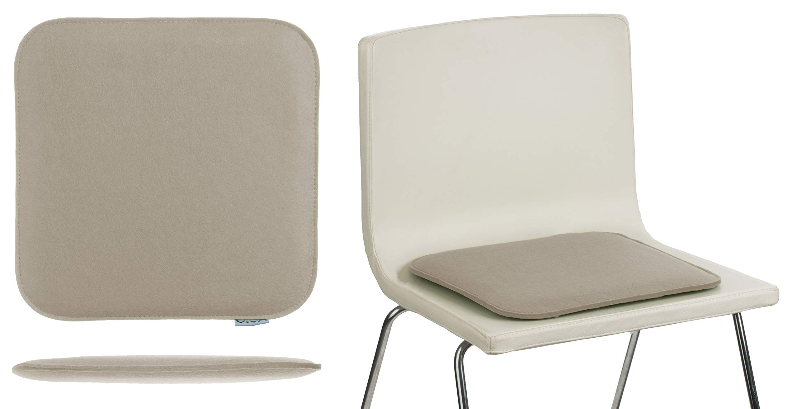 Brandsseller Juego De 4 Cojines De Fieltro Para Sillas 35x35x2 Cm – Almohadillas Acolchadas Para Interior Y Exterior – Colchonetas De Asiento Resistentes – Antracita