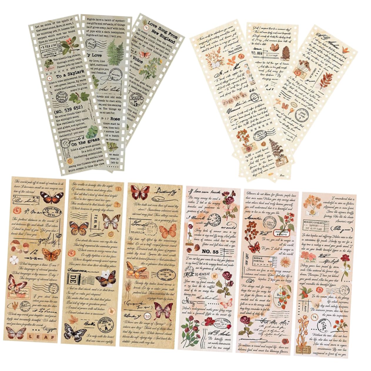 DOITOOL 20 Sätze Vintage Washi Tape Teiliges Klebeband für Scrapbooking Tagebuch und DIY Projekte und Vielseitig Einsetzbar Einzigartiges Design für Bastelarbeiten
