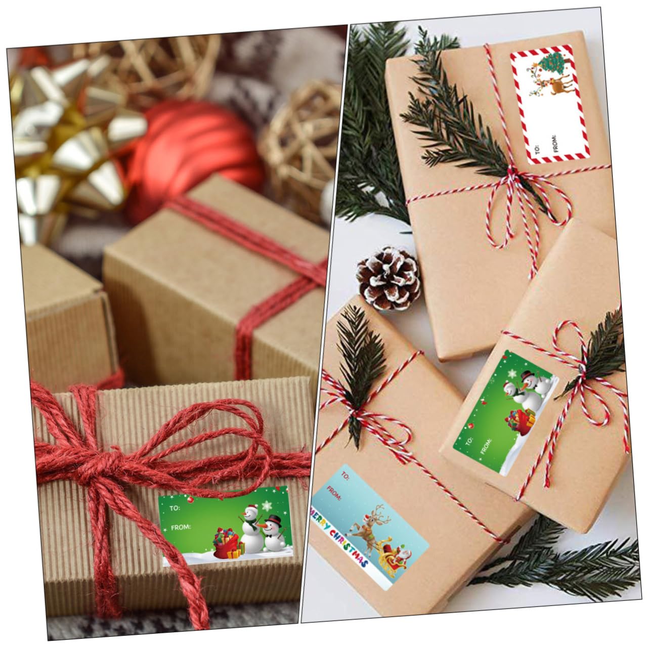 NUOBESTY 2 Set Adesivi Natalizi Adesivi Per Etichette Alimentari Etichette Adesive Decalcomanie Per e Natalizie Vacanza Adesivo Sigillante io 2 * 2