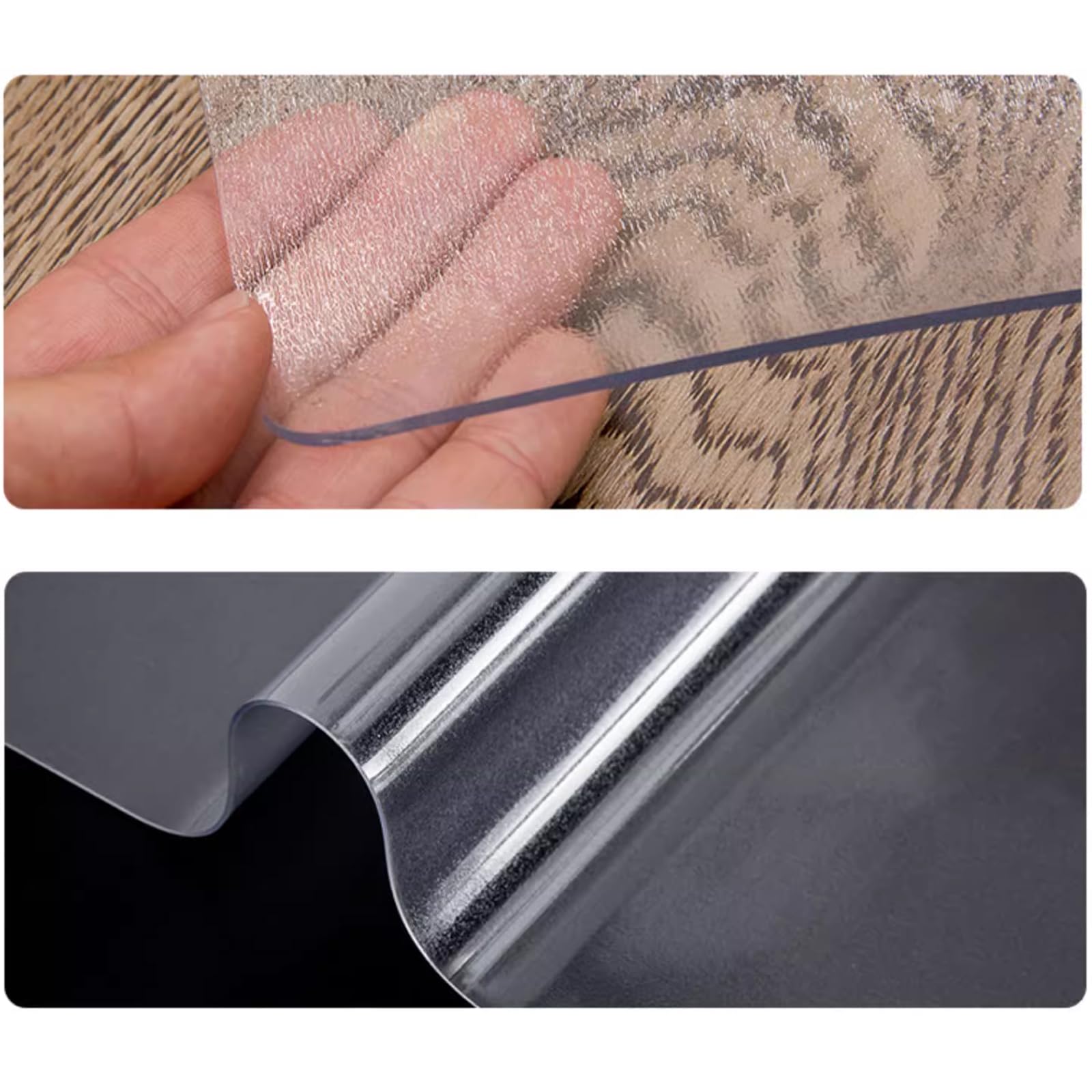 Tappetino Protettivo per Tavolo in PVC Satinato Trasparente, Pellicola Protettiva per Tavolo in plastica 2.0 Impermeabile e Resistente all'olio, Lavabile e inodore, Adatto per tavoli da pran