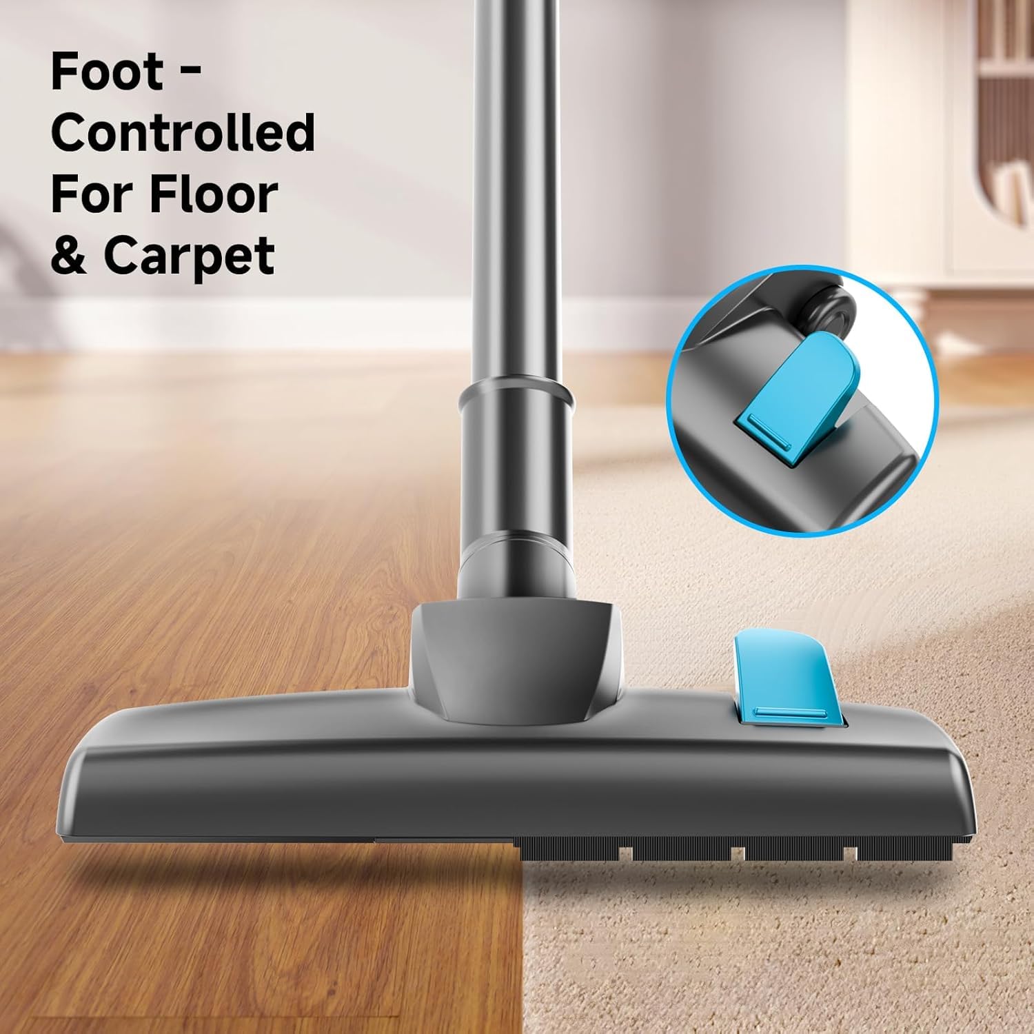 Aoun Quiet Stick Vacuum Cleaner Corded Lightweight, 18000 Pa Powerful Suction Upright With HEPA Filter, 600W Household Cleaners For Pet Hair Hardwood, Carpet, Black, (AN-401 - View #14