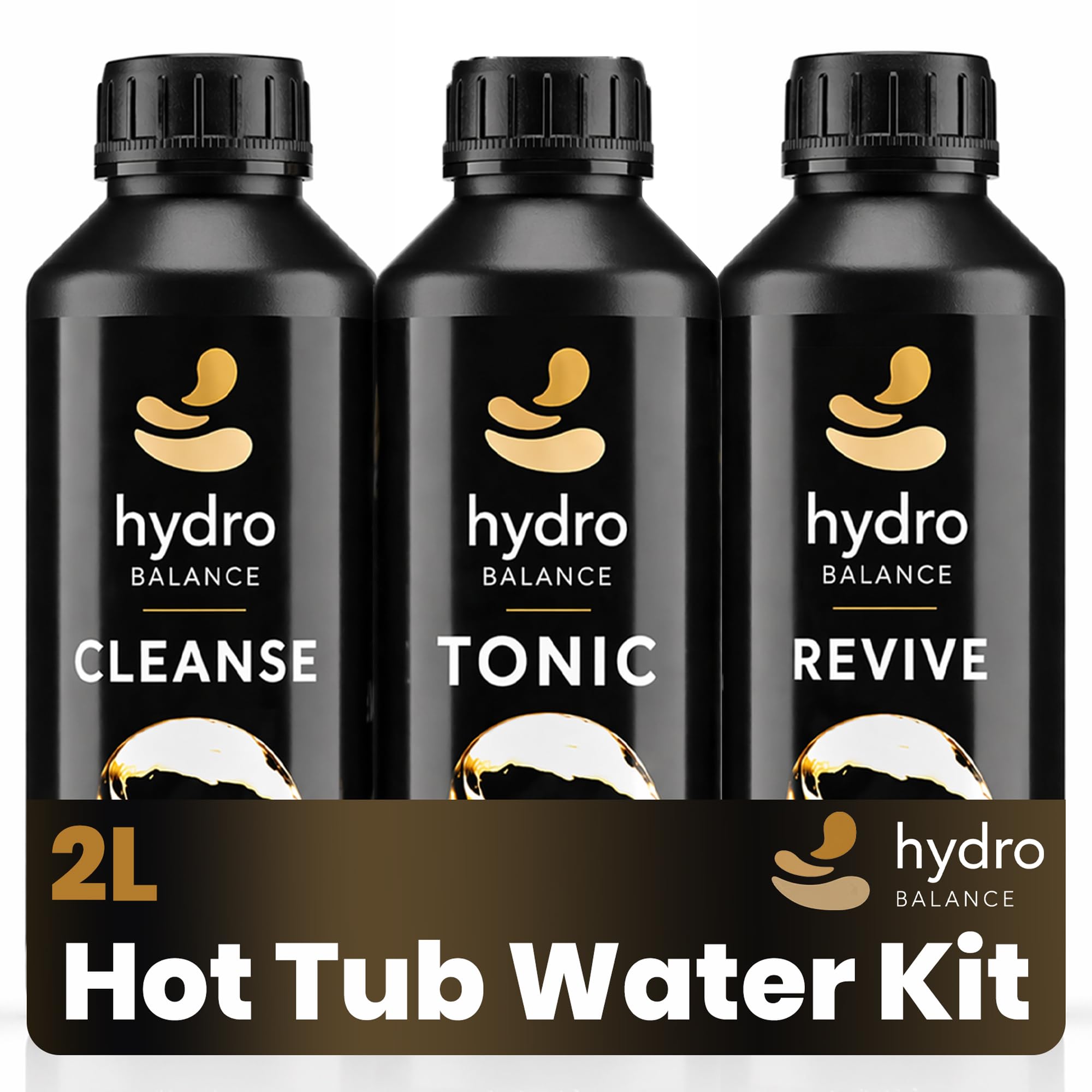 SafeSplash Hydro Balance Hot Tub Cleaning Kit – 3-Step Cleanse, Tonic & Revive System | Hot Tub Pipe Flush & Cleaner | Inflatable Hot Tub & Hard Shell Spa Care | Made in Britain