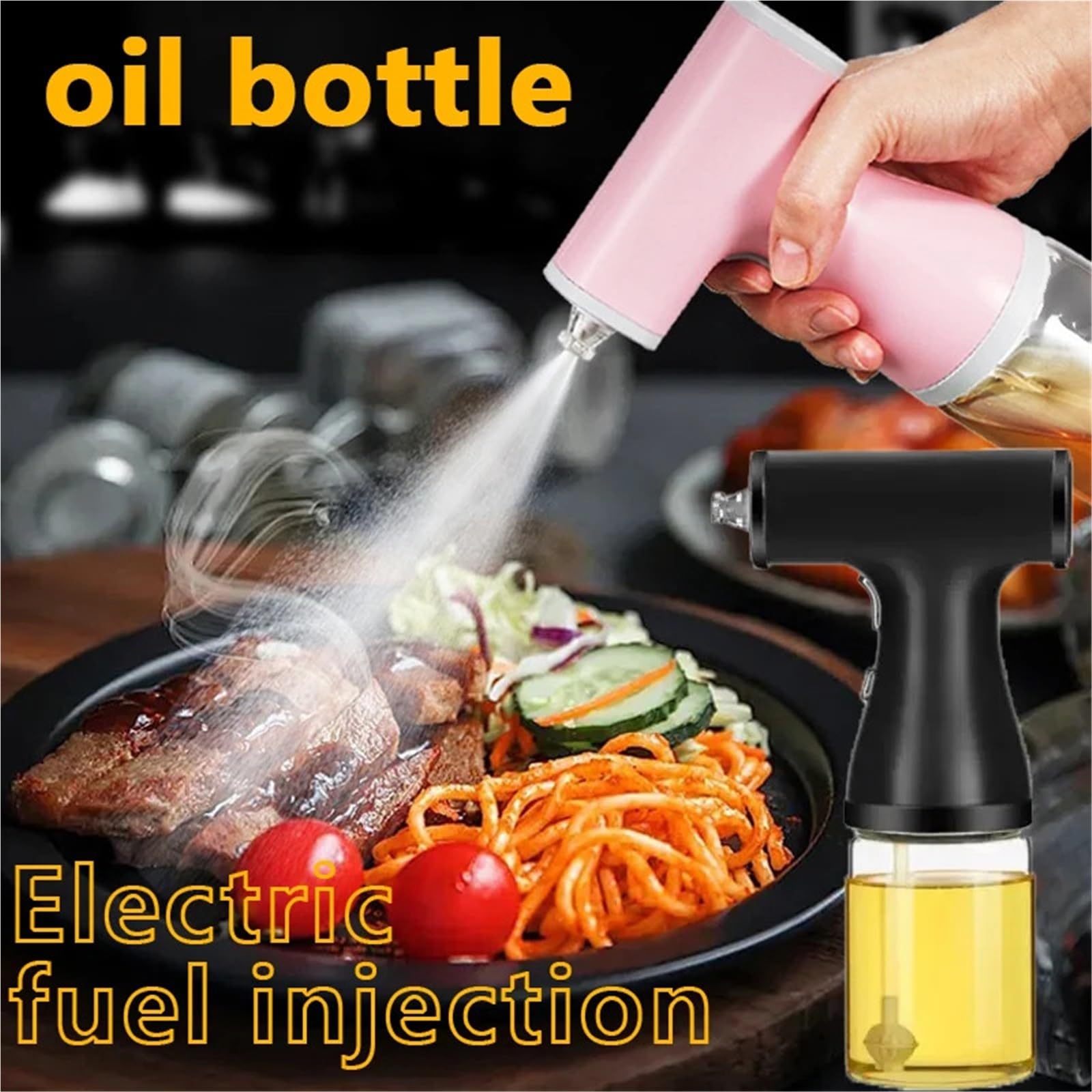 Küchenölsprüher, Ölsprüher Mit Lichtern, Sprühflasche, Verstellbar, Elektrischer Saucen-Essig-Spender, Küchen-Kochwerkzeug