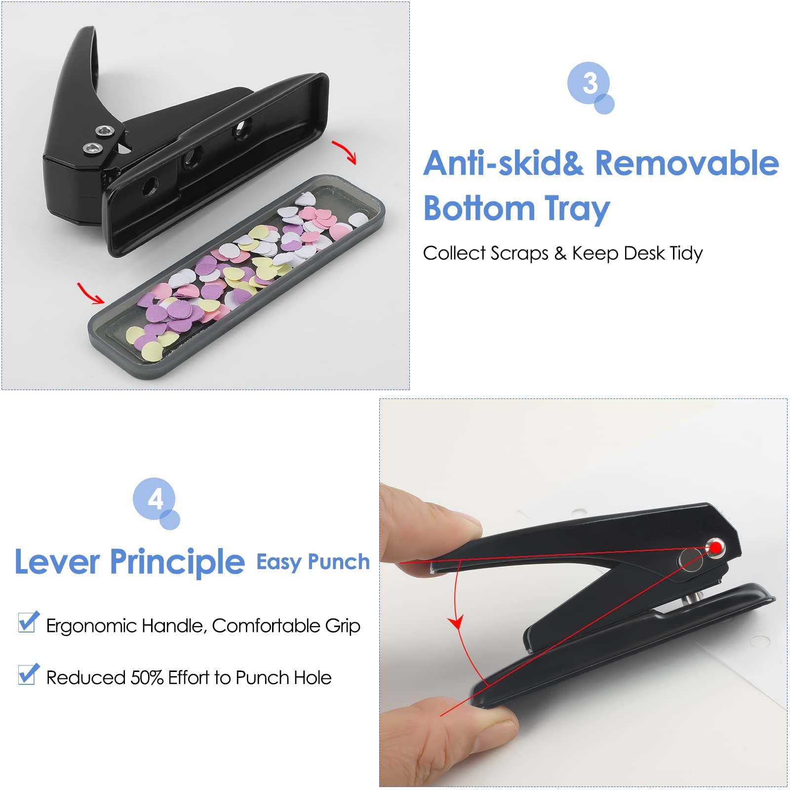 Buy MROCO Hole Punch 1/4" Hole Puncher Single Hole Punch One Hole Punch