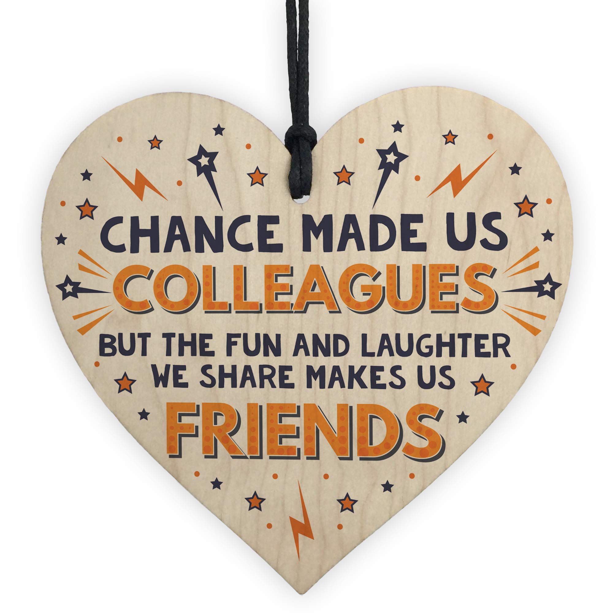 Red Ocean Wooden Hanging Heart Handmade Plaque Gift For Colleague Gift For Friend