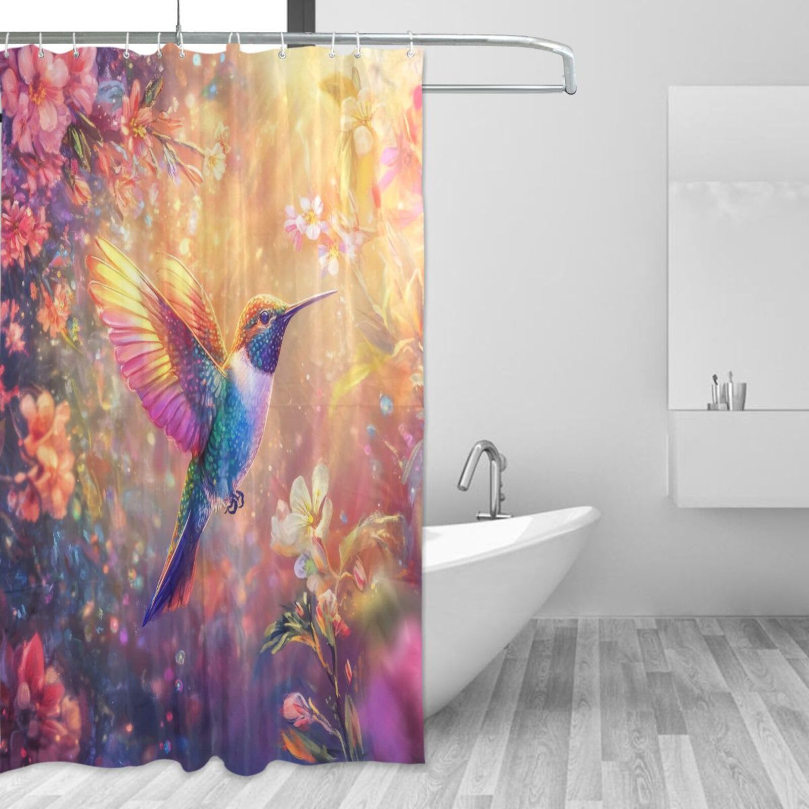 Rideau de douche floral en tissu pour transformer votre salle de bain en spa