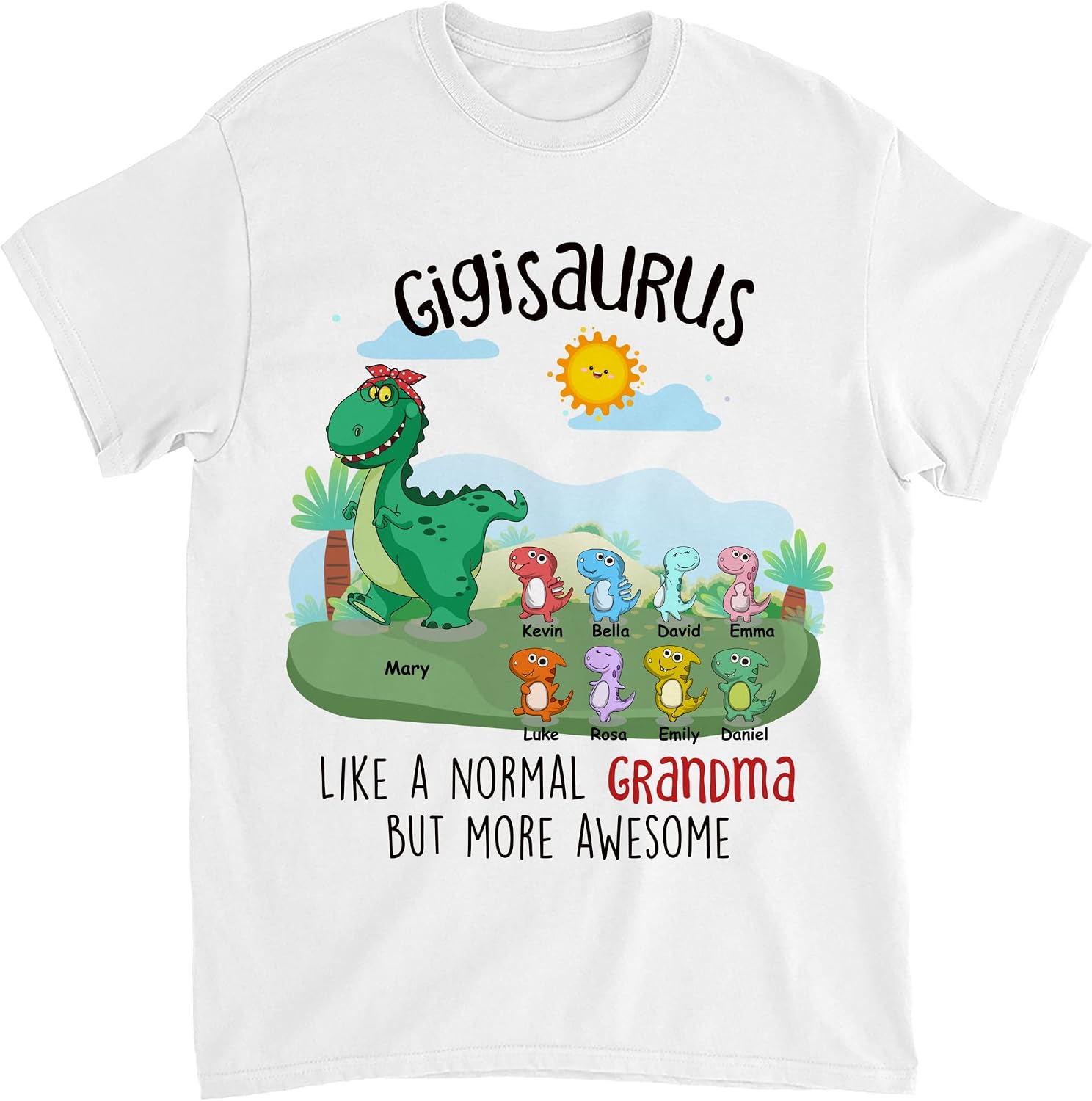 Gossby Personalized Custom Shirt - Like a Normal Grandma but More Awesome Personalized Grandma T Shirt with Grandkids N