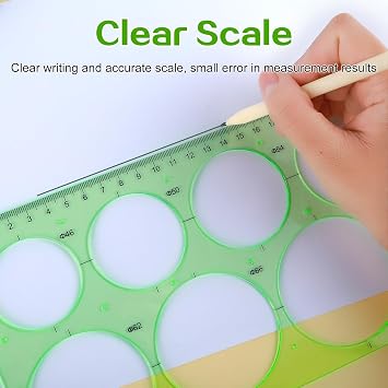 Circle Template for Drawing, Ymapinc 4Pcs Plastic Oval/Triangle Stencil