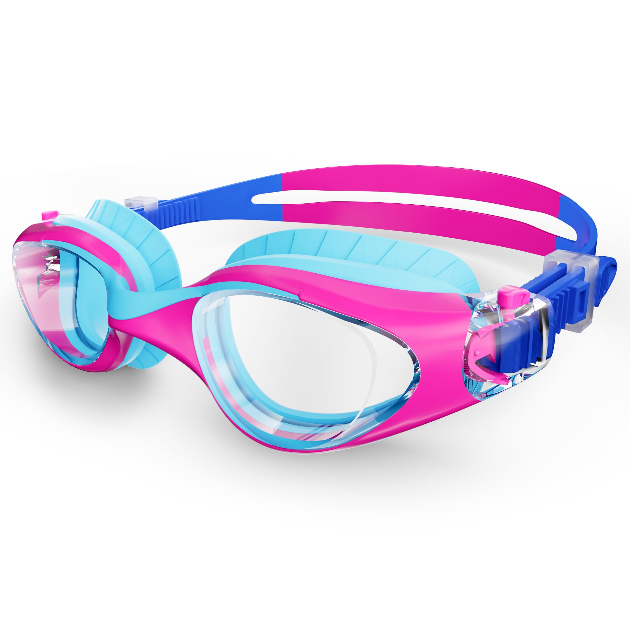 HIGAHY Kids Swimming Goggles - Adjustable Anti Fog Swimming Goggles Kids 6-14 years, UV Resist Junior Swim Goggles, Wide Clear Vision and Anti-Leak for Boys Girls
