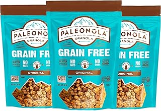 Paleonola Original Grain Free Granola, 10 Oz Resealable Bag (Pack of 3) - Grainless Protein Paleo Granola Blended with Dried Coconut and Cranberries - Low Carb, Gluten & Dairy Free, Non-GMO Snack