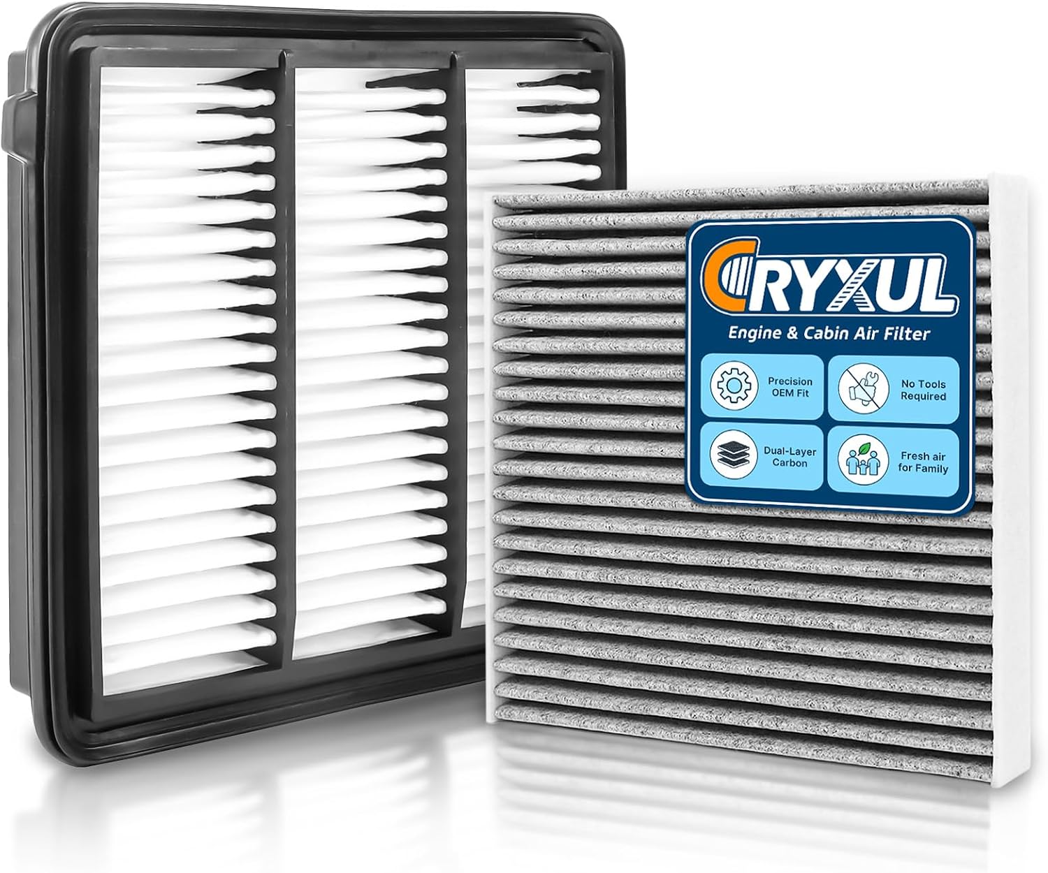 Cabin Engine Air Filter Kit Fits 2023-2024 CR-V, 2022-2024 Civic, 2025-2026 ADX, 2023-2026 Integra, Replacement for CA12932 CF11182