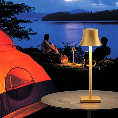 Miniatura 7 de SAKRINGT Lámparas de mesa LED inalámbricas recargables luz de mesa de 5000 mAh atenuación continua de 3 colores lámpara de escritorio pequeña