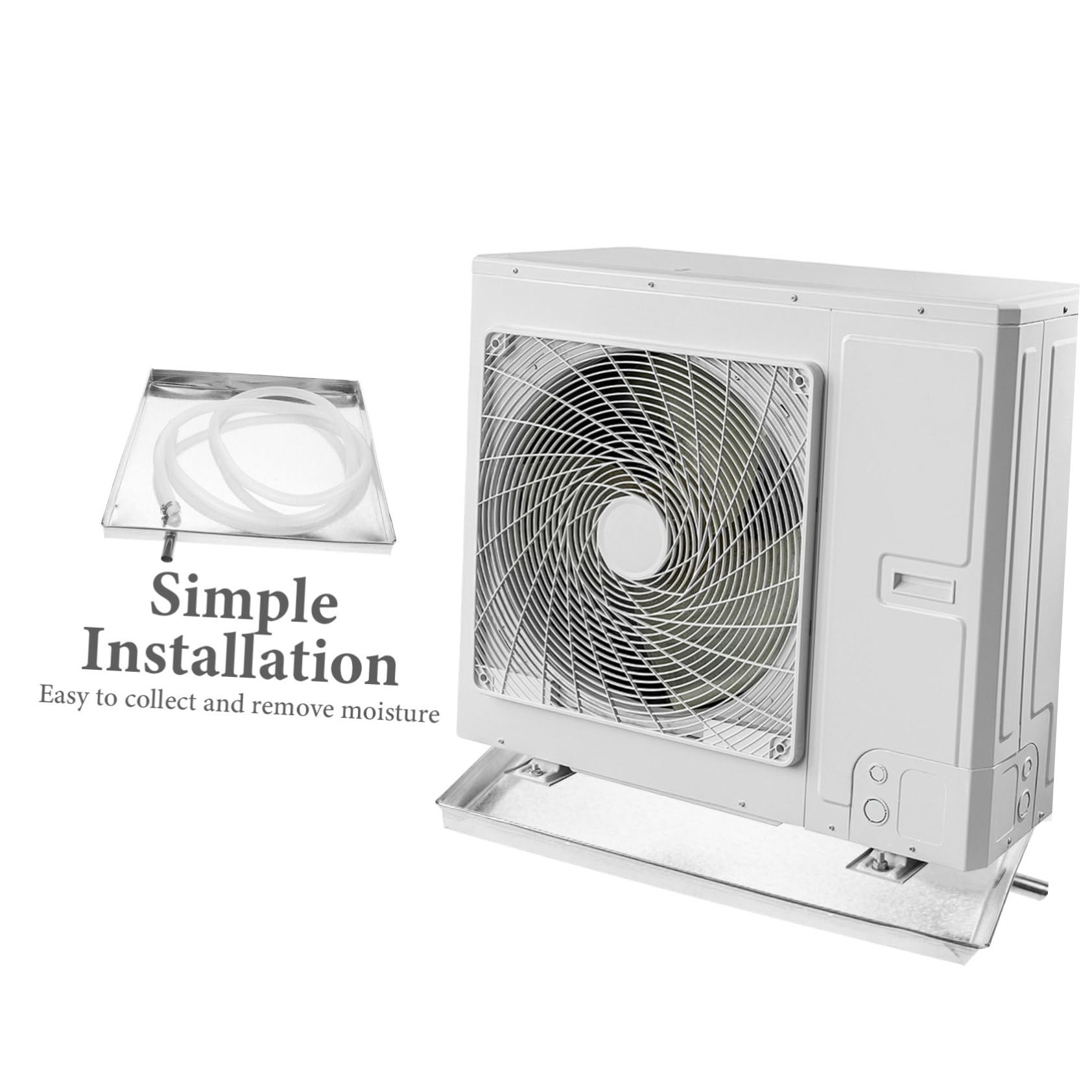 1 Set Vassoio per Condizionatore con Tubo Scarico da Metri Accessorio per Esterne Facile Installazione e Resistente