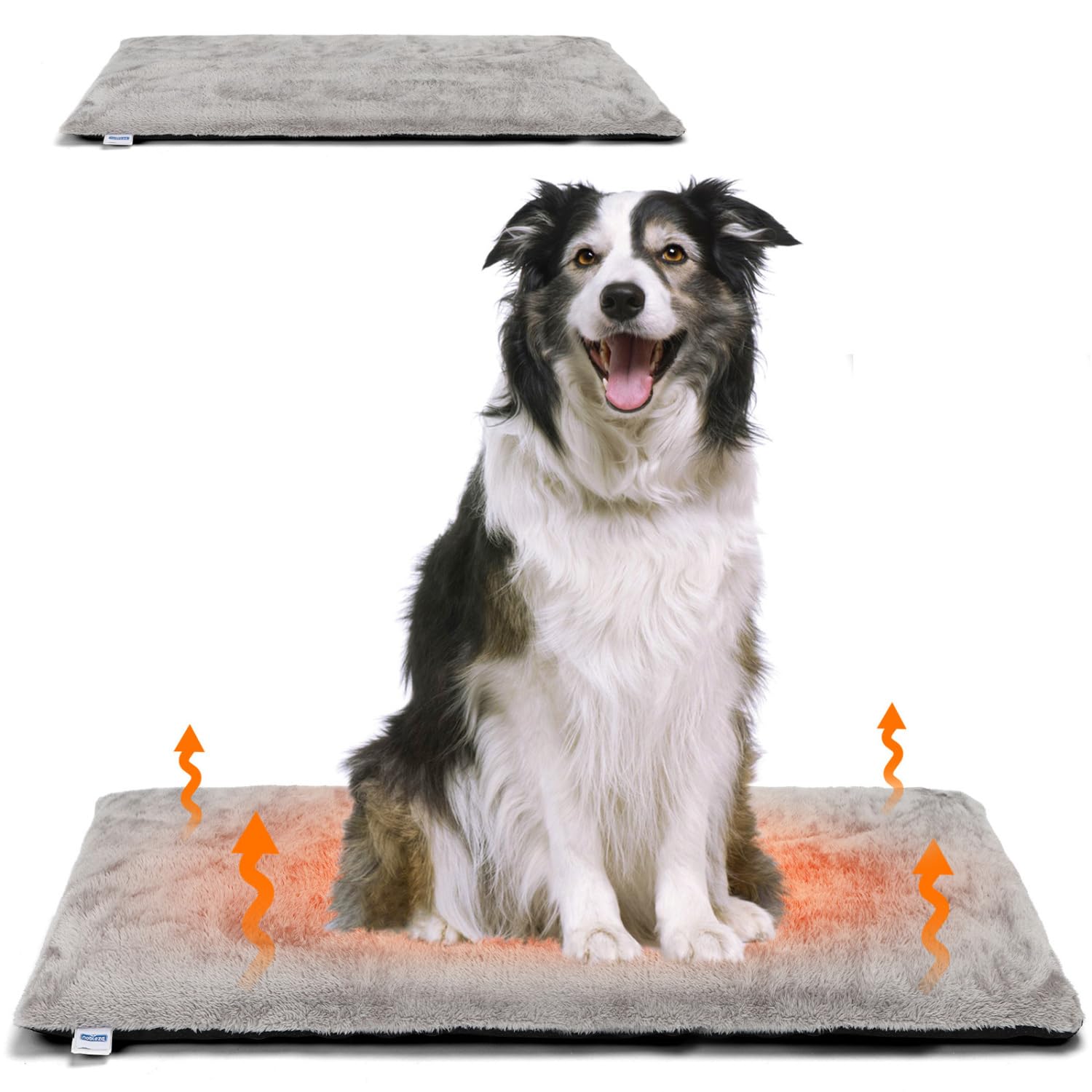 Nobleza Colchonetas Térmica para Perros Grandes Juego de 2 Piezas, Alfombrilla Autocalentable para Camas para Mascotas, Colchon Grueso de Espuma Viscoelástica, 91x58x4 CM