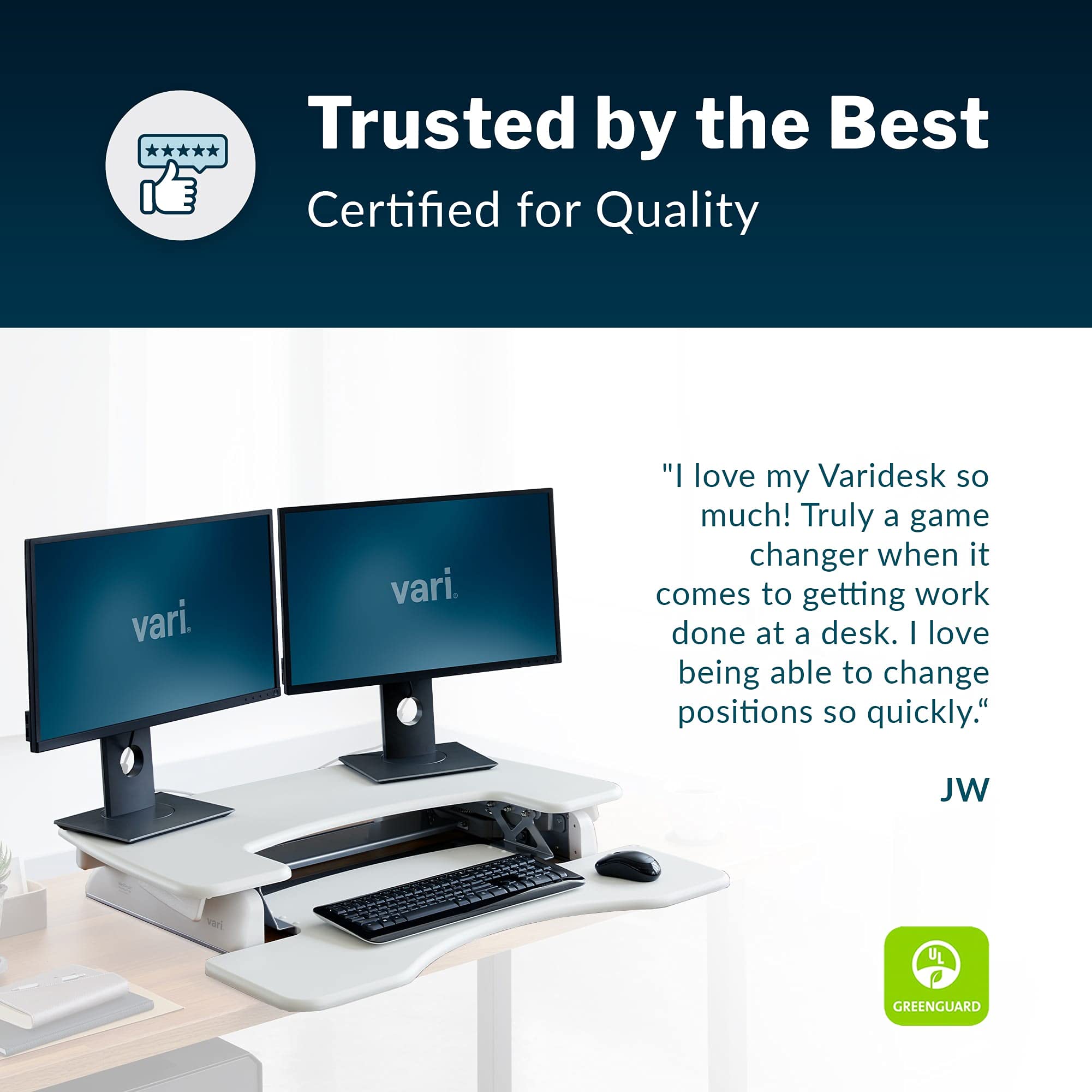 VariDesk Pro Plus 36 by Vari Dual Monitor Standing Desk Converter