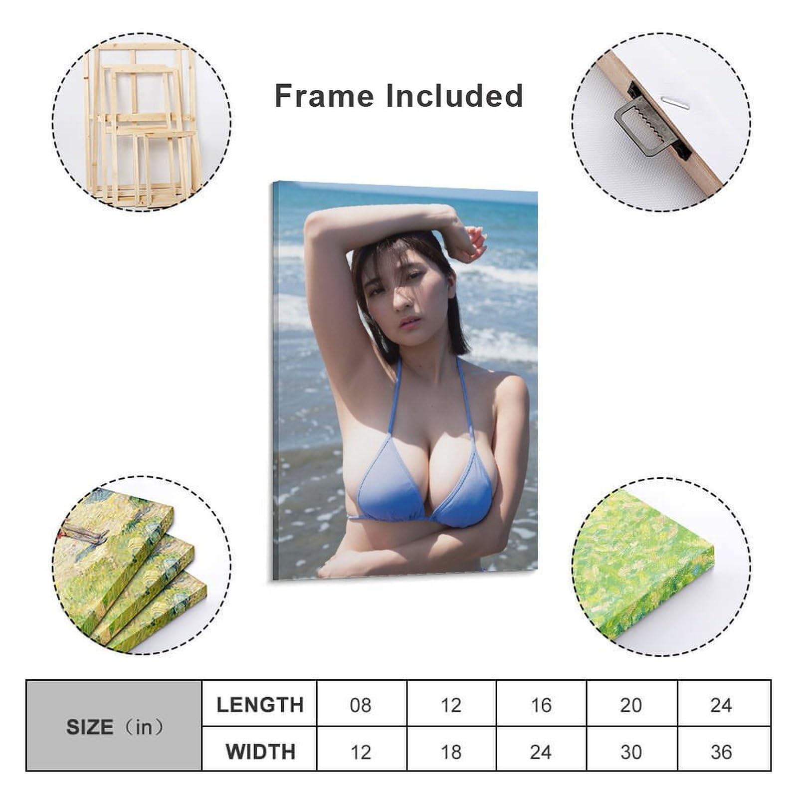 Amazon.co.jp: 三田悠貴 水着 写真ポスター キャンバス 芸術 ポスター