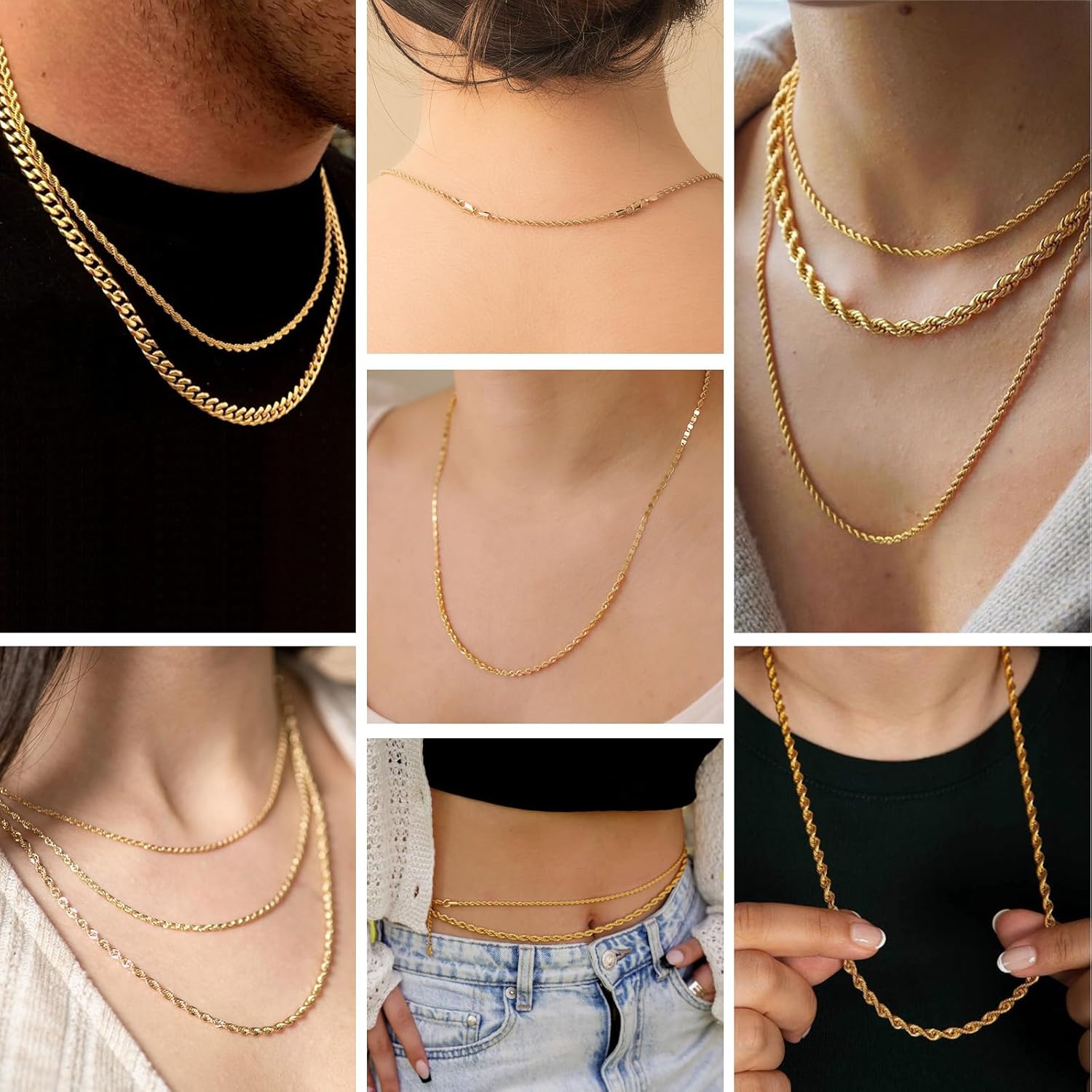 Cadikez 16.5 Feet 18K Gold PVD Plated Stainless Steel Rope Chain, 4mm Width 304 Stainless Steel Rope Chains Roll Bulk for Jewelry Making - Image 5