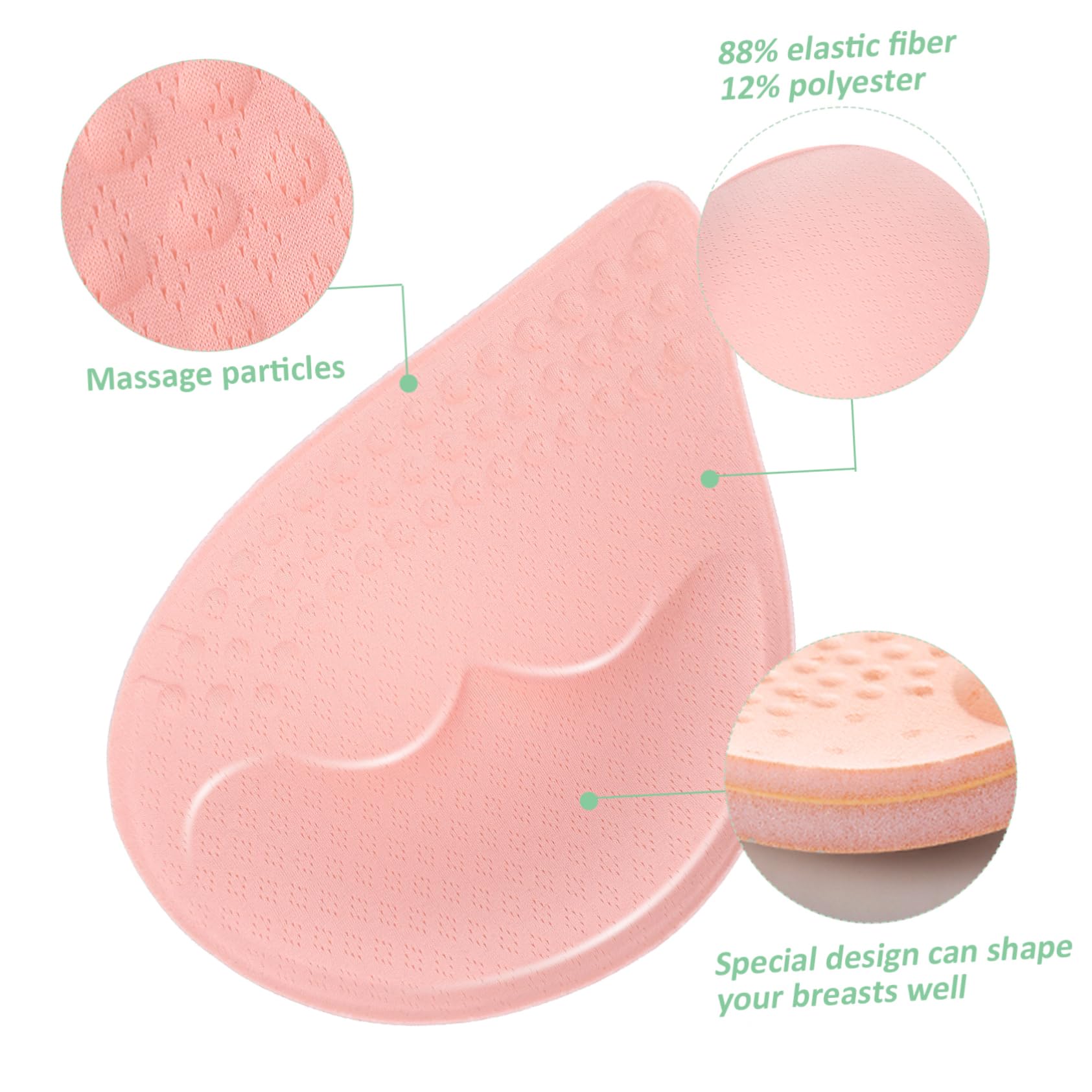 Healvian Almohadillas de Sujetador Desmontables y Lavables 85d-90d 12 Pares