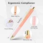 Swiyit Ballpoint Pens,10-Pack Retractable,Black Ink 1.0mm Medium Tip,Soft Grip & Metal Clip,Smooth Writing Pens for Office Journaling Note Taking,Great Gift for Men Women (Multicolor-10PC)