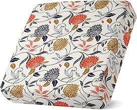 SearchI Stretch Printed Sofa Couch Cushion Covers Replacement Chair Cushion Slipcovers Sofa Seat Cover Furniture Protector Sofa Slipcover Soft with Elastic Bottom(Small,Orange Flower)