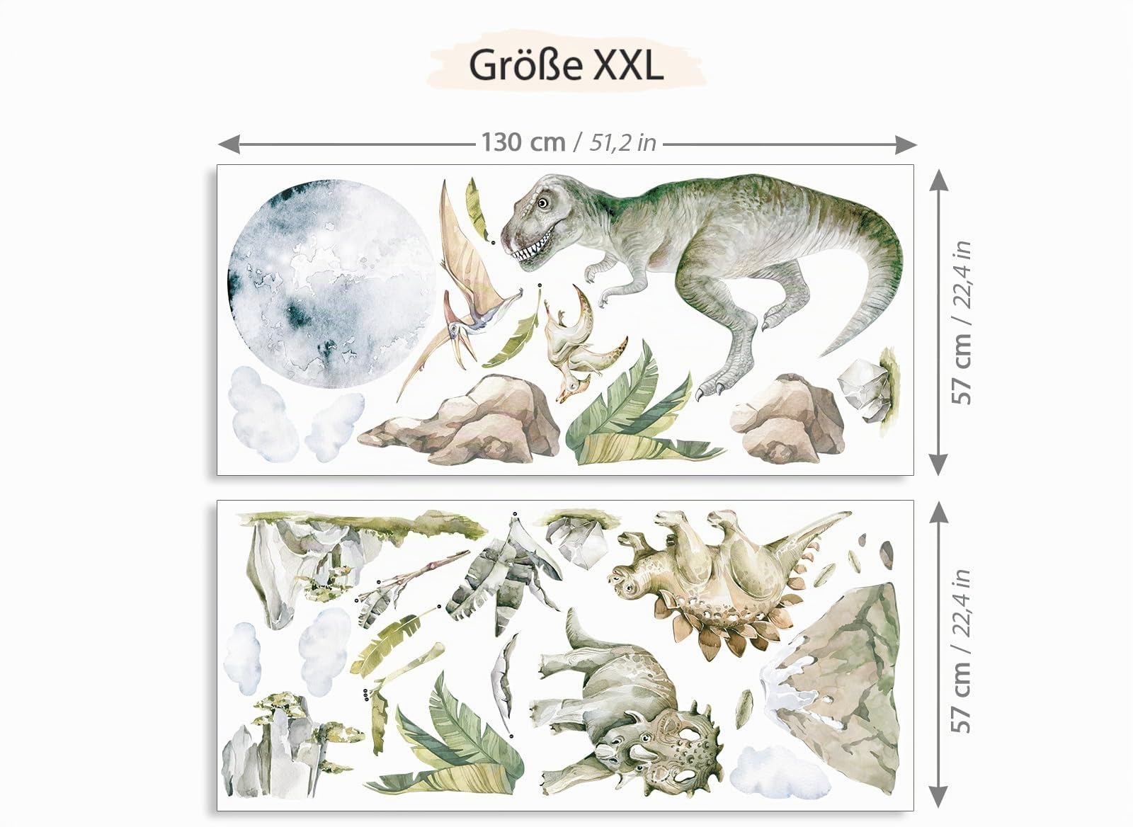 Grandora XXL Dinosaurier Wandtattoo für Kinderzimmer Dino Wandsticker DL819-5