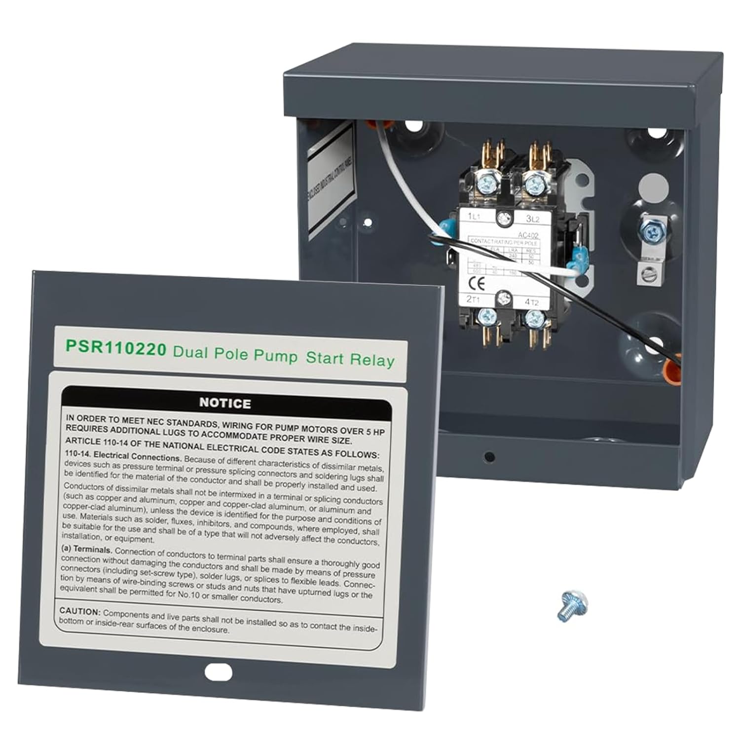 Universal PSR Pump Start Relay 40 AMP Fit for 24 VAC Timed Lawn Controllers, for 110 or 220 VAC 3/4 Hp Thru 5 Hp* Single Phase Pumps, Replace for Rainbird PSR Pump Start PSR110220