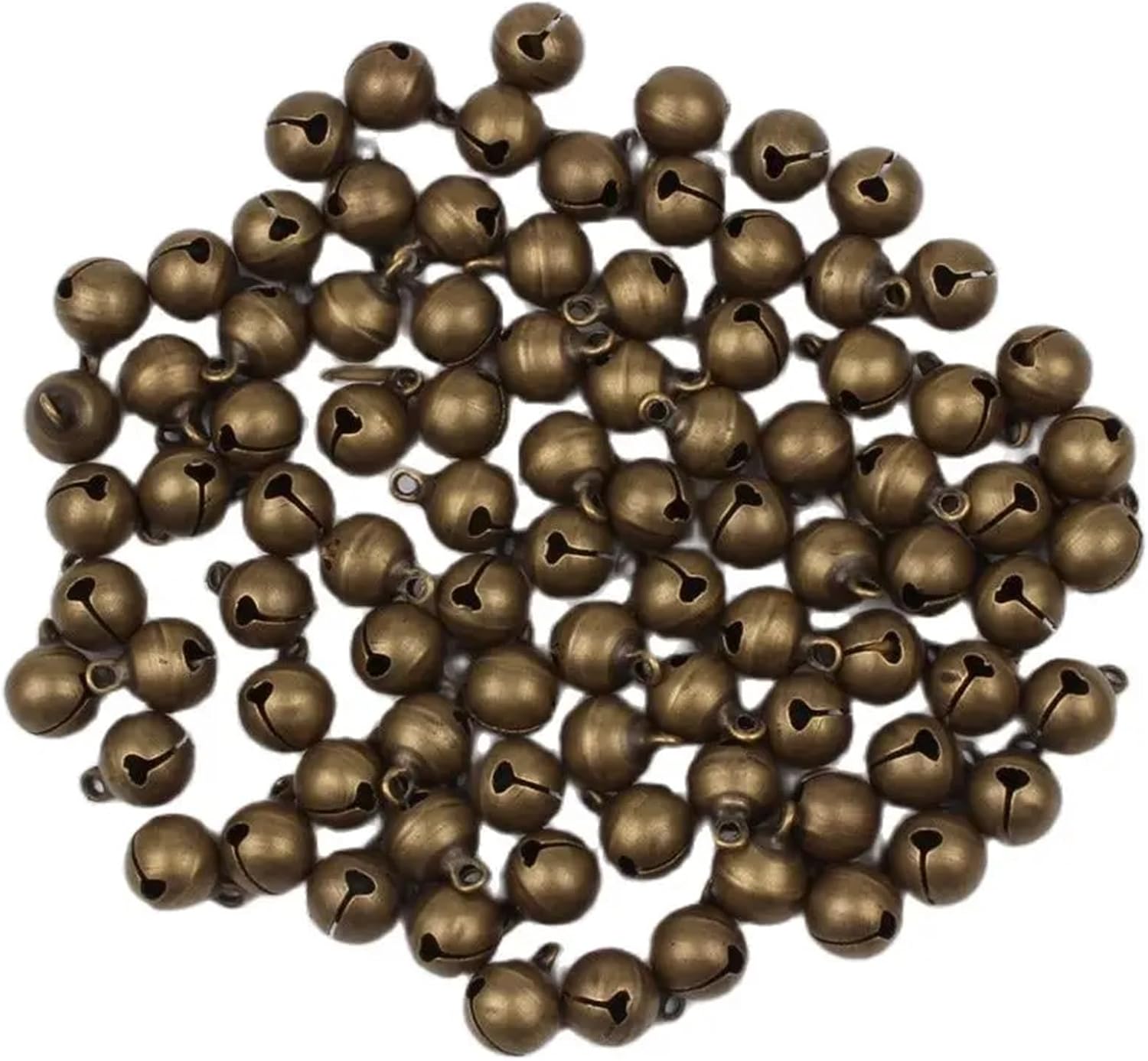 Craft Bells, Bells for Crafts Small for 100pcs Copper Round Handmade Pendant Gingle Bell Loose Beads