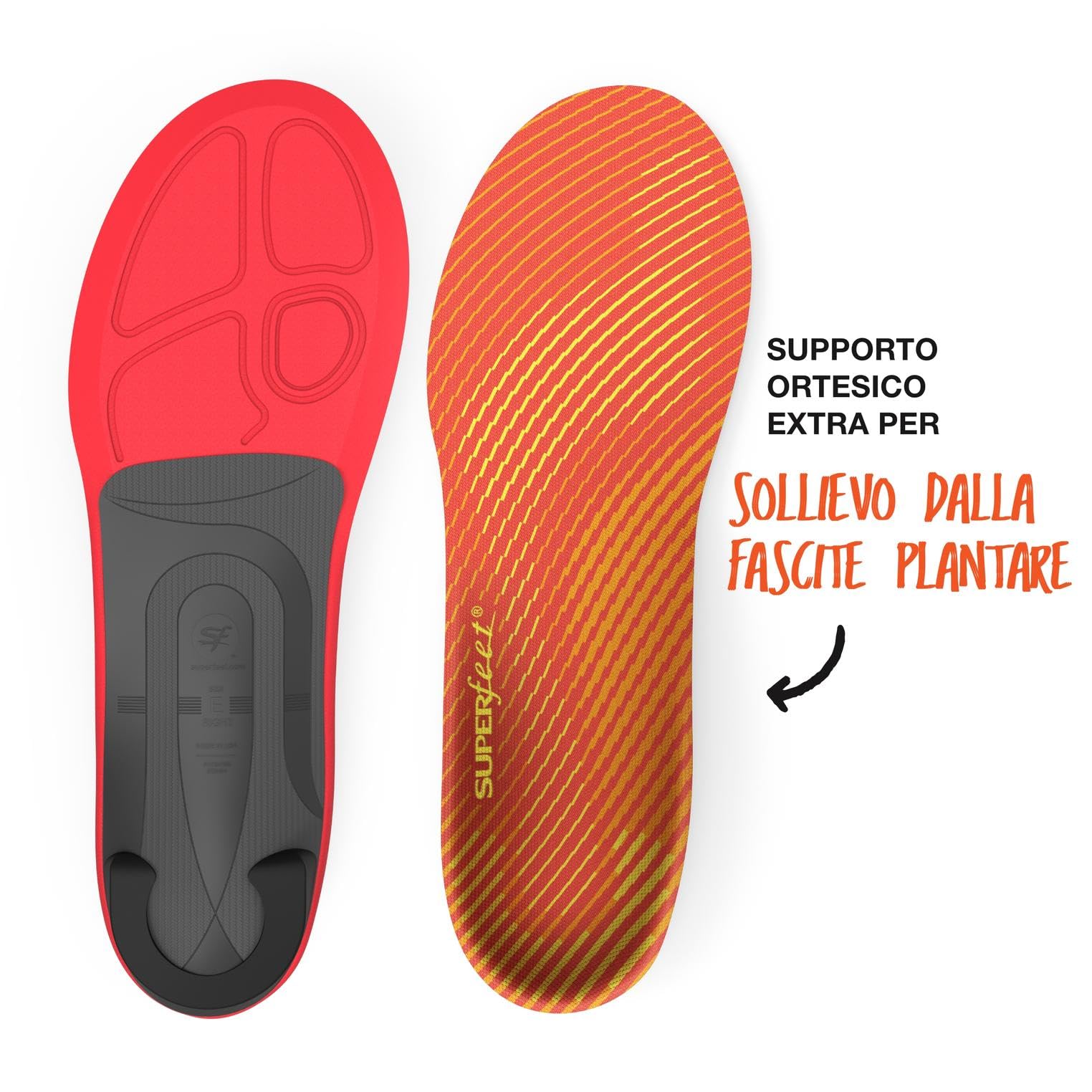 Superfeet Run Solette di Supporto ad Alto | Calotta in fibra di carbonio EVOLyte e schiuma per la corsa, sostegno dell'arco plantare, ammortizzazione a doppio strato