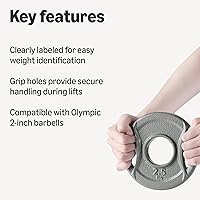 Vista 2 de Yaxa Basics 2-Inch Olympic Cast Iron Grip Weight Plates
