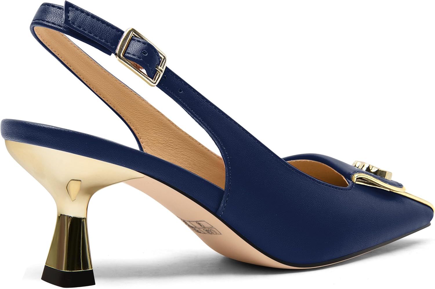 Women's Kitten Heels Slingback Square Toe Low Heel Pumps Closed Toe Matte Slip On high Heels Womens Work Dress Office Wedding Party Shoes 2 Inch - Image 6