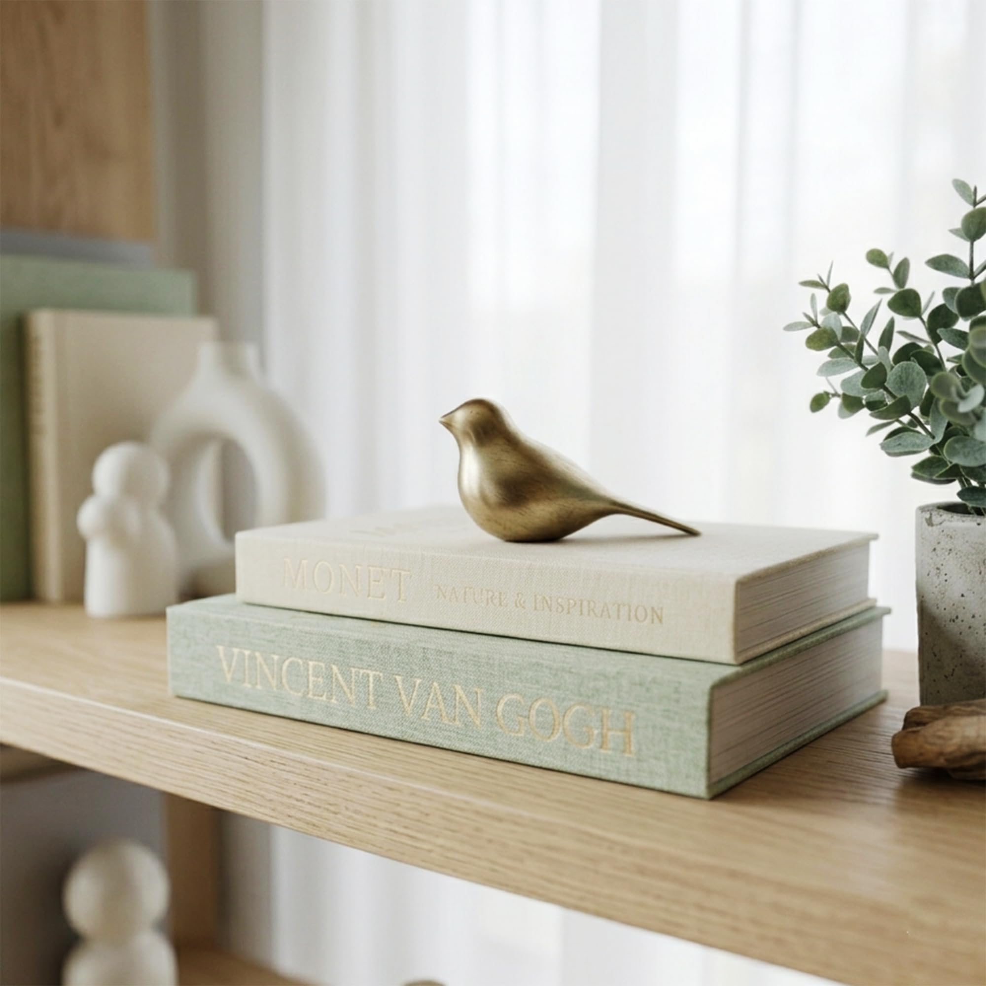 Libri decorativi in finto lino neutro per la decorazione