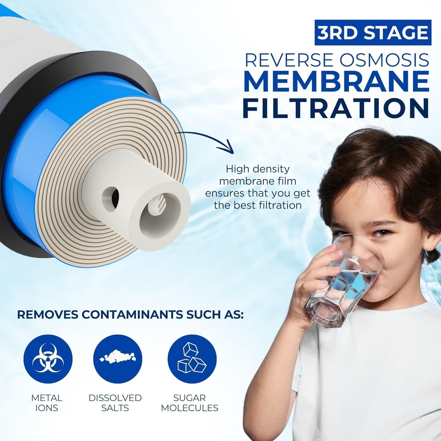 IPW Industries - Kit de filtro de repuesto universal de ósmosis inversa de 5 etapas para debajo del fregadero, reemplaza cada 6-12 meses para agua pura y refrescante