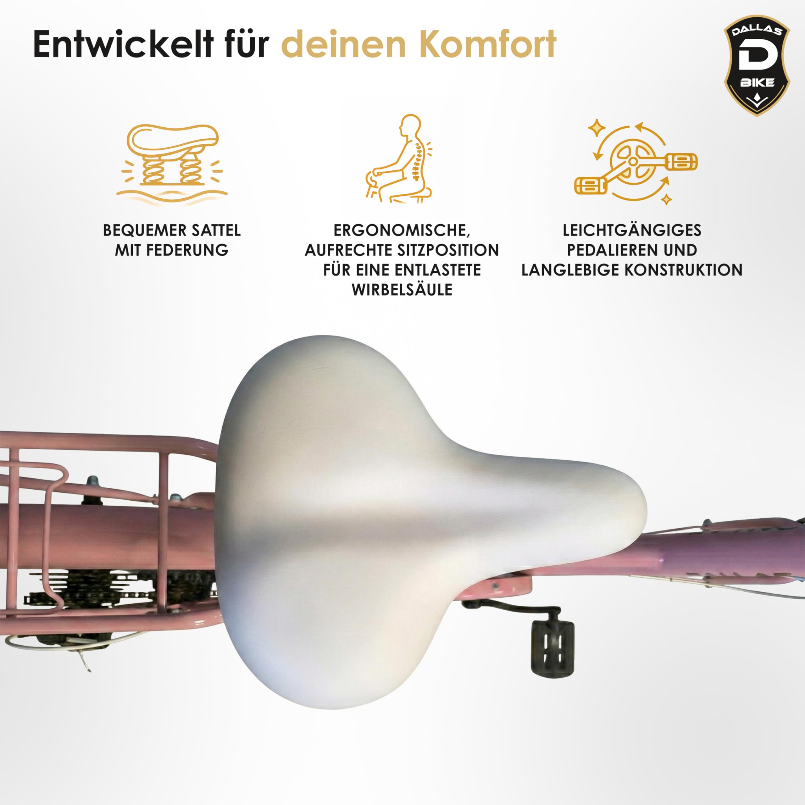 Fahrrad 24 Zoll - Sicheres Kinderfahrrad - mit 6-Gang Shimano Schaltung - Robustes Cityrad für Mädchen für Alltag und Freizeit - Dallas City Junior