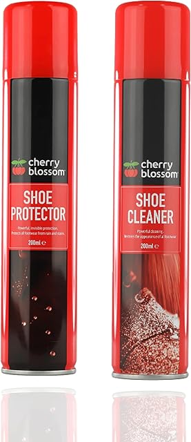 Suede Protector Spray And Shoe Cleaner Cherry Blossom Suede Cleaner 200ml And Shoe Protector Spray 200ml For Clean And Protected Footwear Bundled With Capners Creations Shoe Fact Sheet, Multicolor