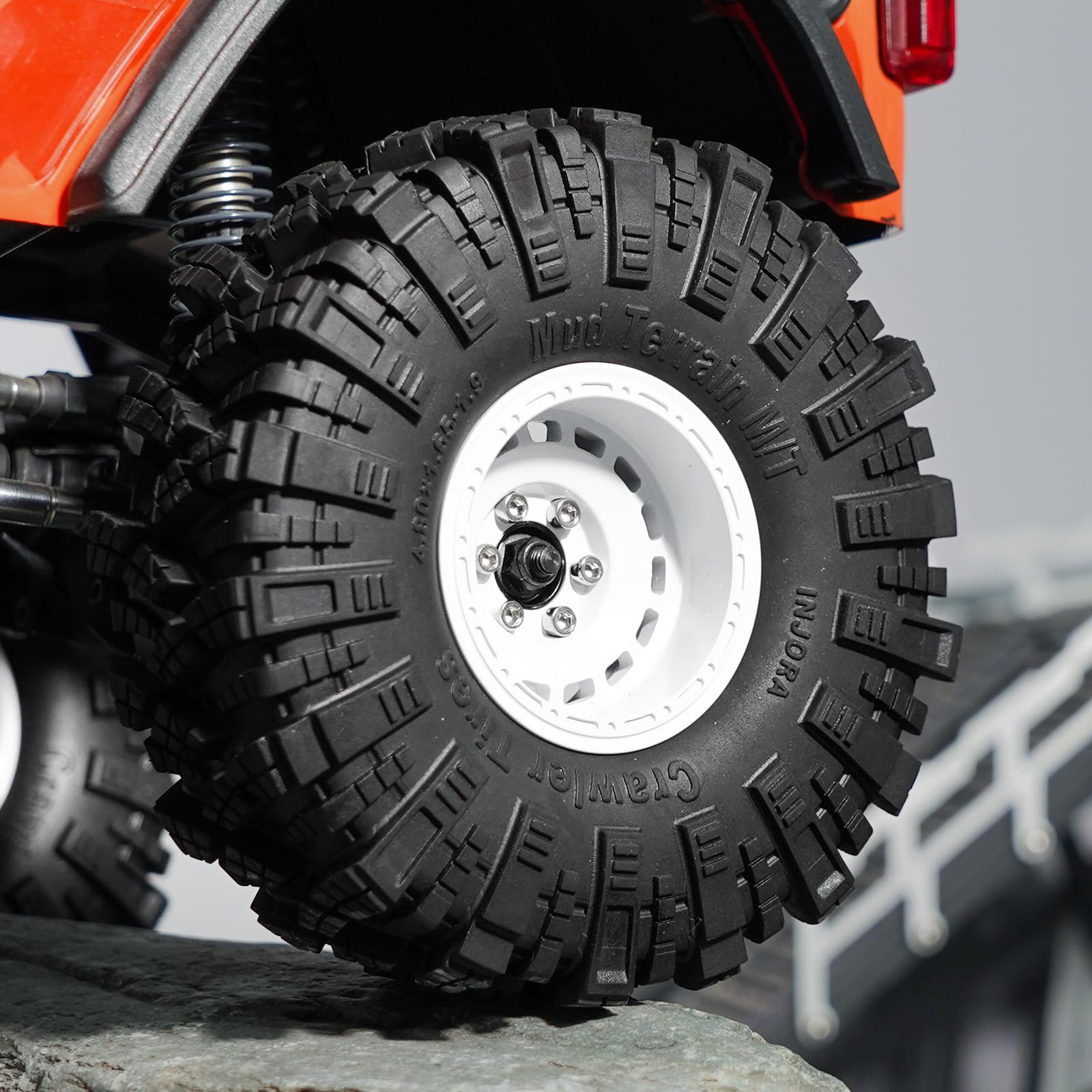 INJORA Cerchi 1.9" Offset -10mm in Alluminio CNC per 1/10 SCX10 TX4 RC Crawler Upgrade