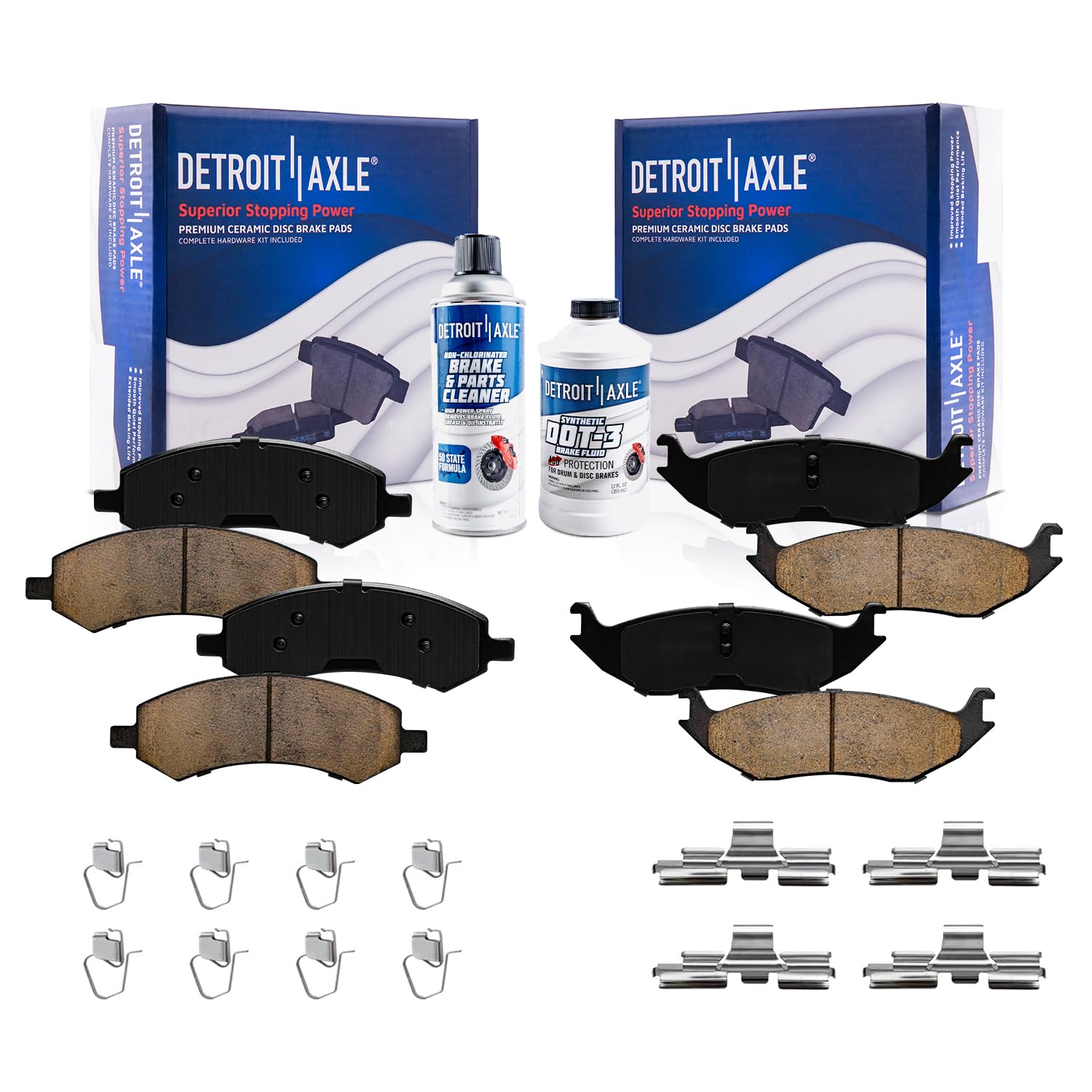 Detroit Axle - Brake Pads for 2009-2018 Dodge Ram 1500, 2007-2009 Durango