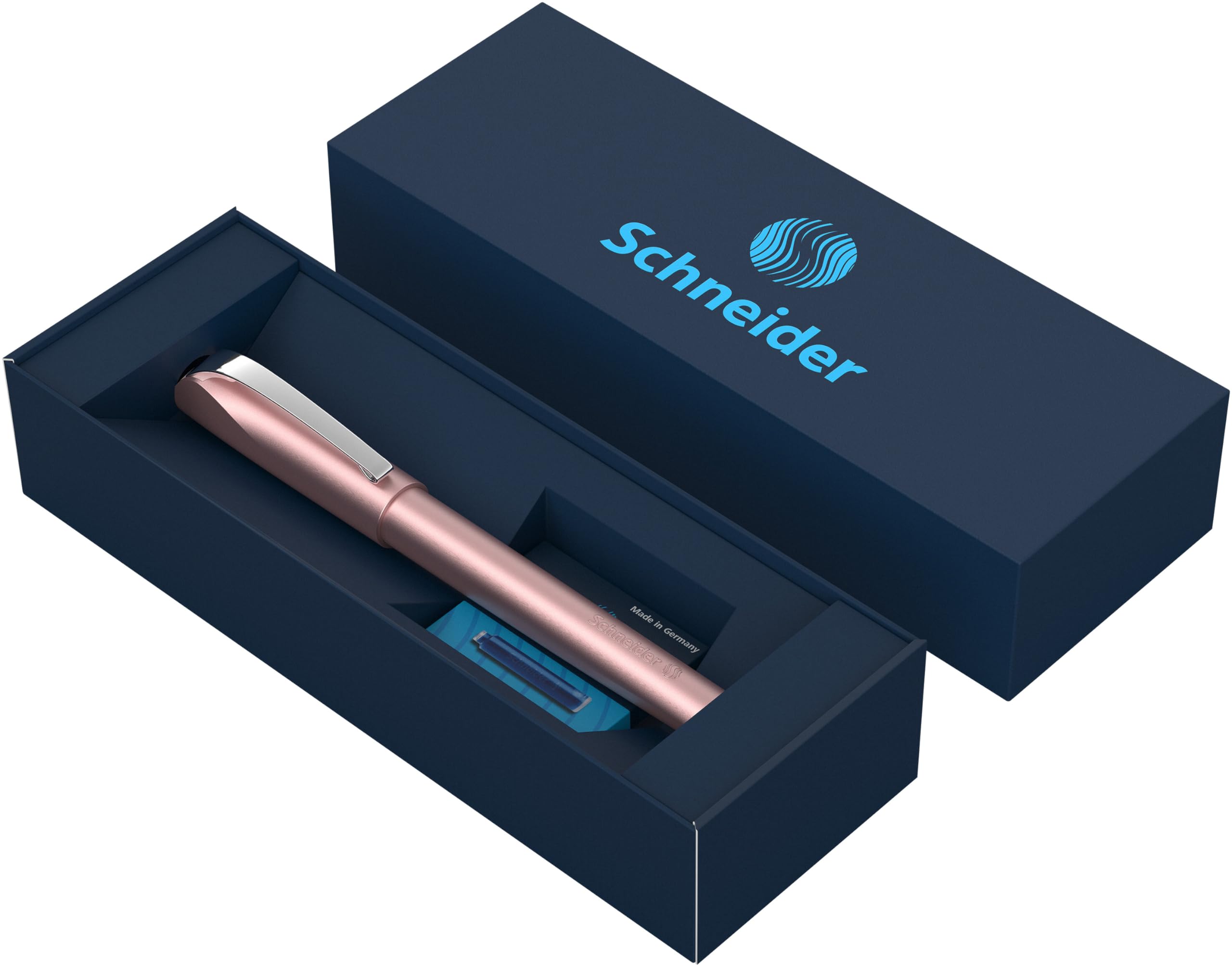 Schneider Ceod Shiny Rollerball Pen Gift Set in Cardboard Case Including Standard Ink Cartridges for Right and Left Handed Users, Powder Pink โ image 1