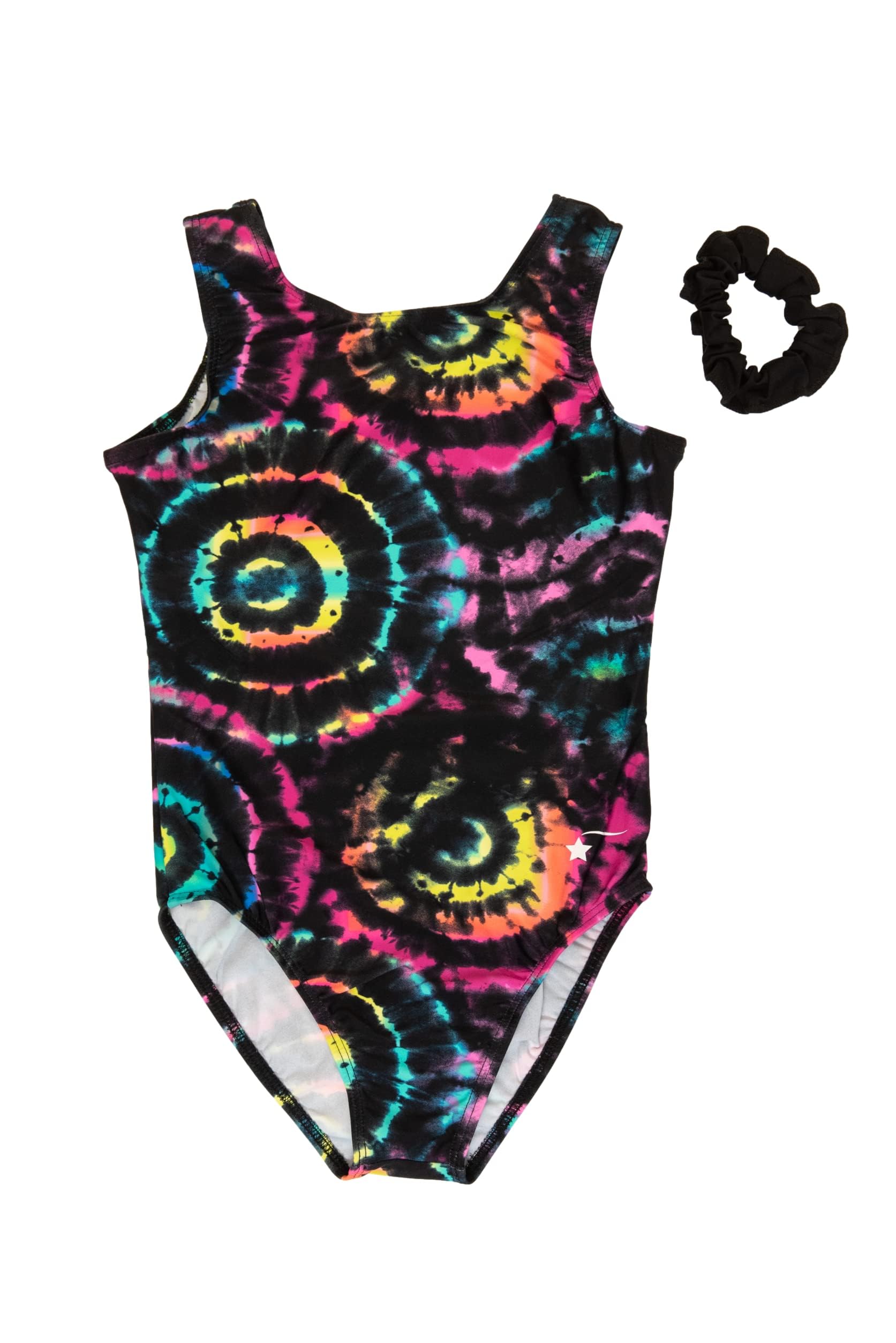 Destira Premium Closed Back Gymnastics Leotards for Girls - Snug Performance Fit (Size Up for Comfort), GIRLS/CHILD Sizes Small Totally Tie Dye