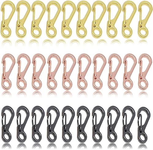 30 ganchos de resorte para Keychian, mini hebilla colgante de resorte, mini mosquetón, clips de llavero de paracaídas, cierres de hebilla para