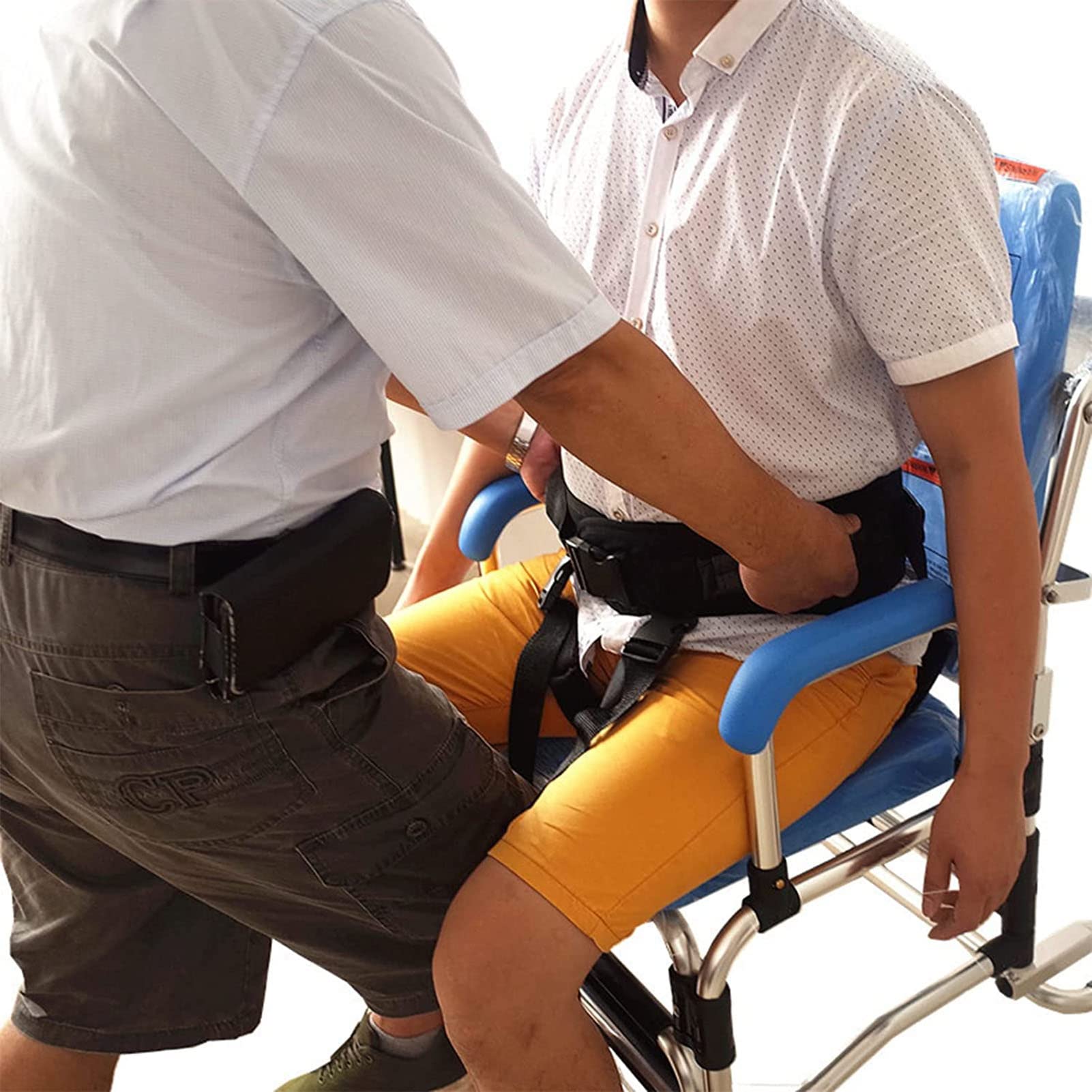 Cinturón de Transferencia con presillas para piernas, arnés de Transferencia para Pacientes, cinturón de rehabilitación, Equipo de Entrenamiento para Caminar y Estar de pie en Miembros Inferiores