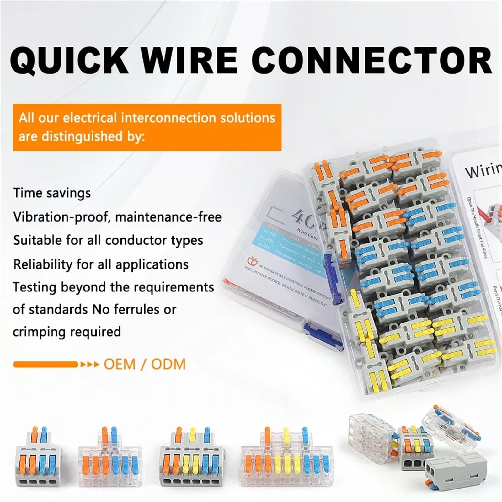 DIY GO 22PCS Mini Conectores de Cable de Palanca, Bloques de Terminales Eléctricos Rápidos a Presión(22PCS Mix Grey)