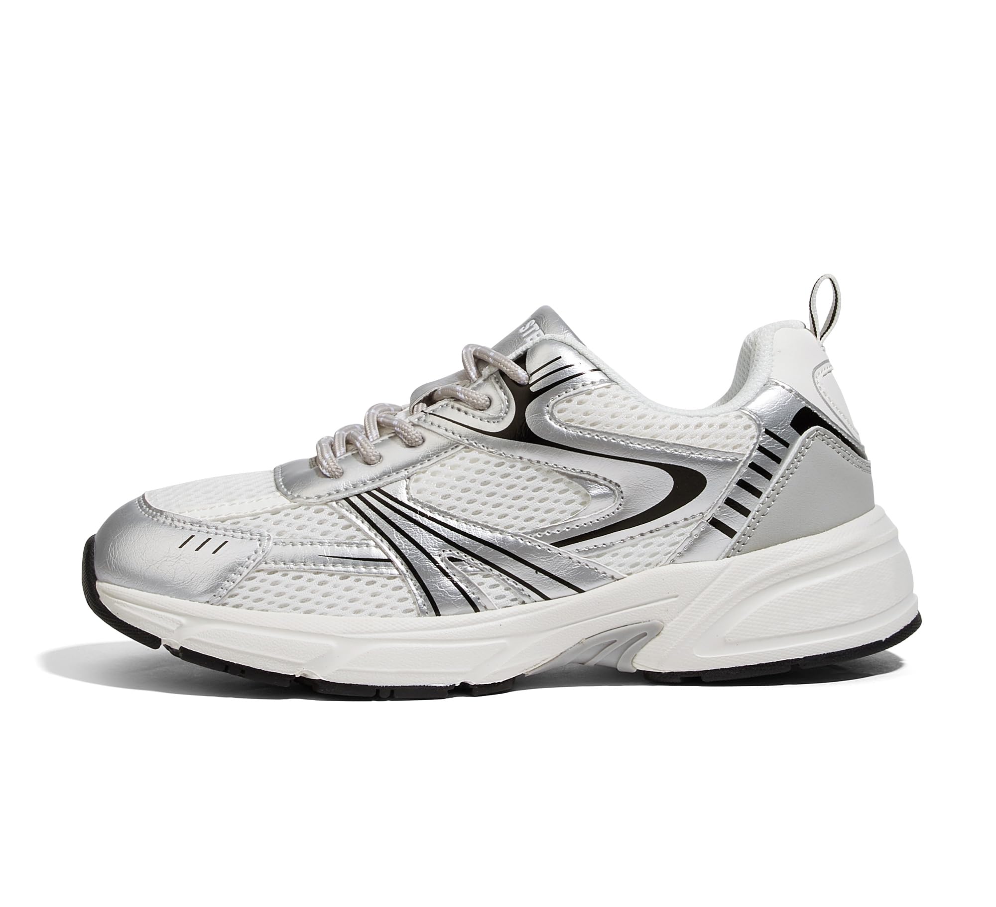 LUCKY STEP Women's Mesh Casual Fashion Sneakers Lace Up Lightweight Running Shoes Non Slip Breathable Chunky Shoes