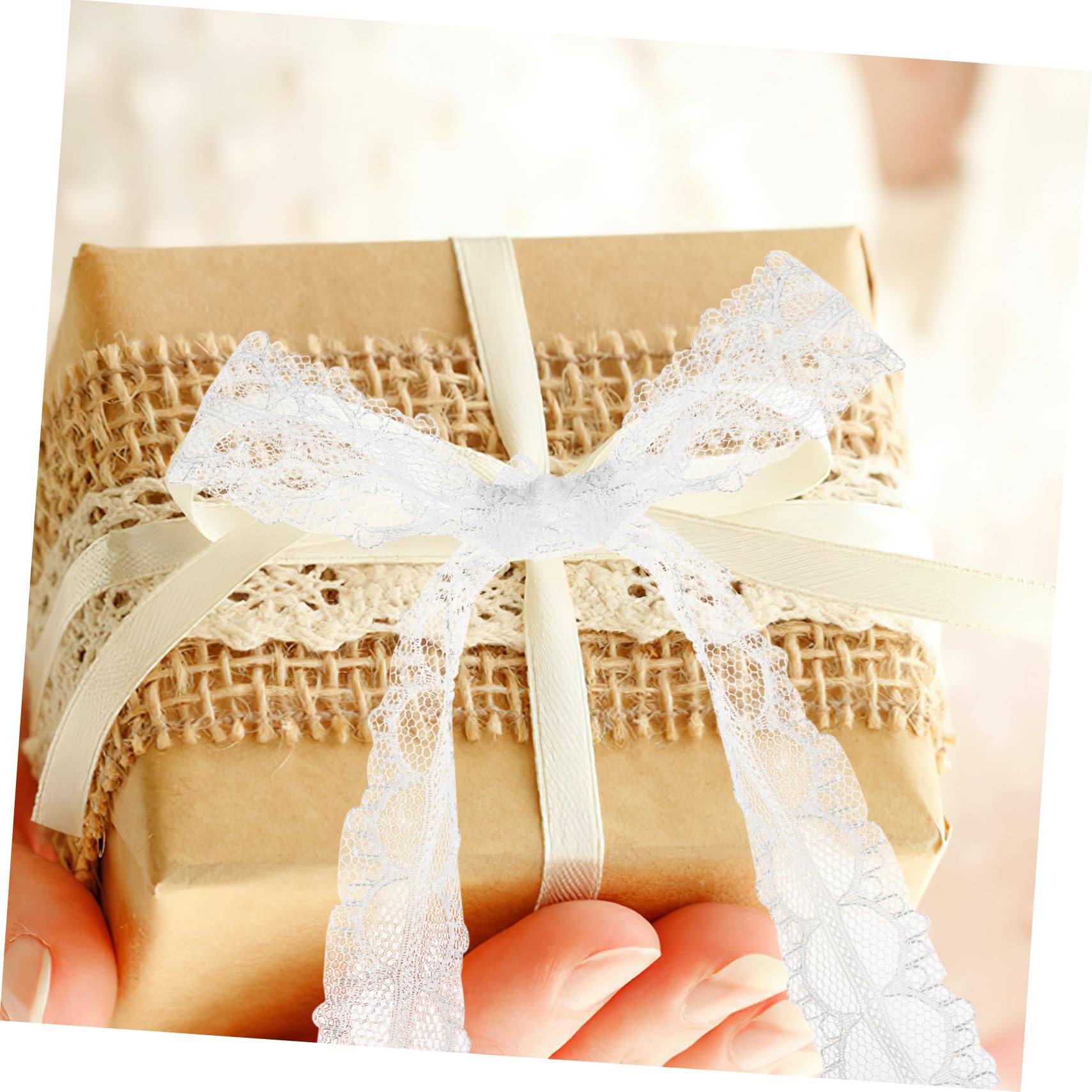 Operitacx 12 Rollos Encaje Blanca de Decorativa de Encaje Manualidades Decoración de Boda y y Resistente y Duradera