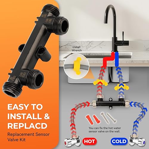 Miniatura 6 de WP596816 Válvula de sensor de latón mejorada con revestimiento negro para sistemas de bomba de recirculación de agua caliente. Reemplaza 367010,