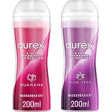 Durex Play 2-in-1 Massage & Lubricant Guarana Gel + Durex Play 2-in-1 Massage & Lubricant Aloe Vera Gel - Water-Based Lubricant for Intimate Experiences 3102929