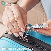 Vista 3 de DELSWIN Cerradura de Combinación Pequeña para Casillero - 4Paquete de Cerraduras para Equipaje Reajustables para Mochila Maleta - Candado Combo