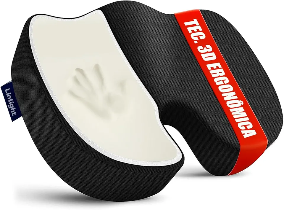 Almofada Cóccix Ortopédica Ergonômica Viscoelastico Espuma para Hemorroida e Nervo Ciático Forma de U