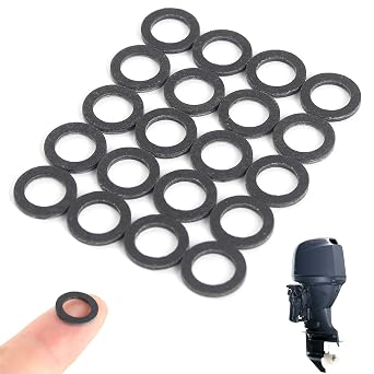 TonGass Exact Replacement for Yamaha 90430-08020-00 & 90430-08003-00 | Lower Gear Case Oil Drain Gaskets, Japanese Hard Fiberboard Gaskets Fits for Yamaha 4-Stroke Outboard Motors