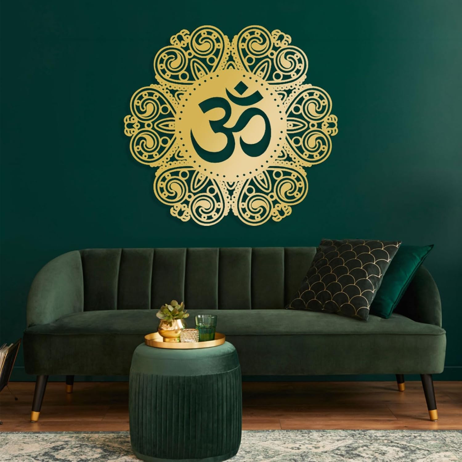 Metal Om Wall Decor, Yoga Sanskrit Symbol Metal Decor